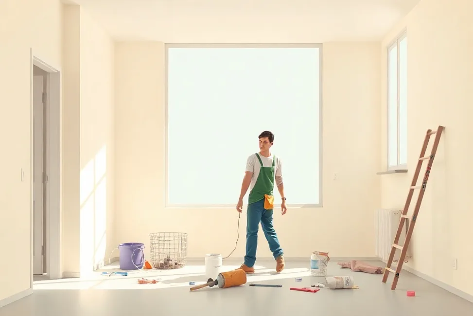 Intérieur rénové après travaux de peinture à Châlette-sur-Loing