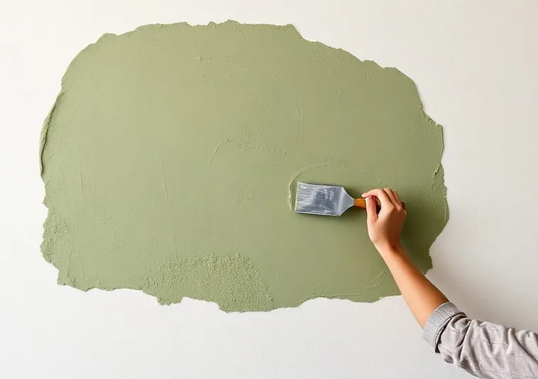 Application d'un enduit décoratif à la lisseuse sur un mur